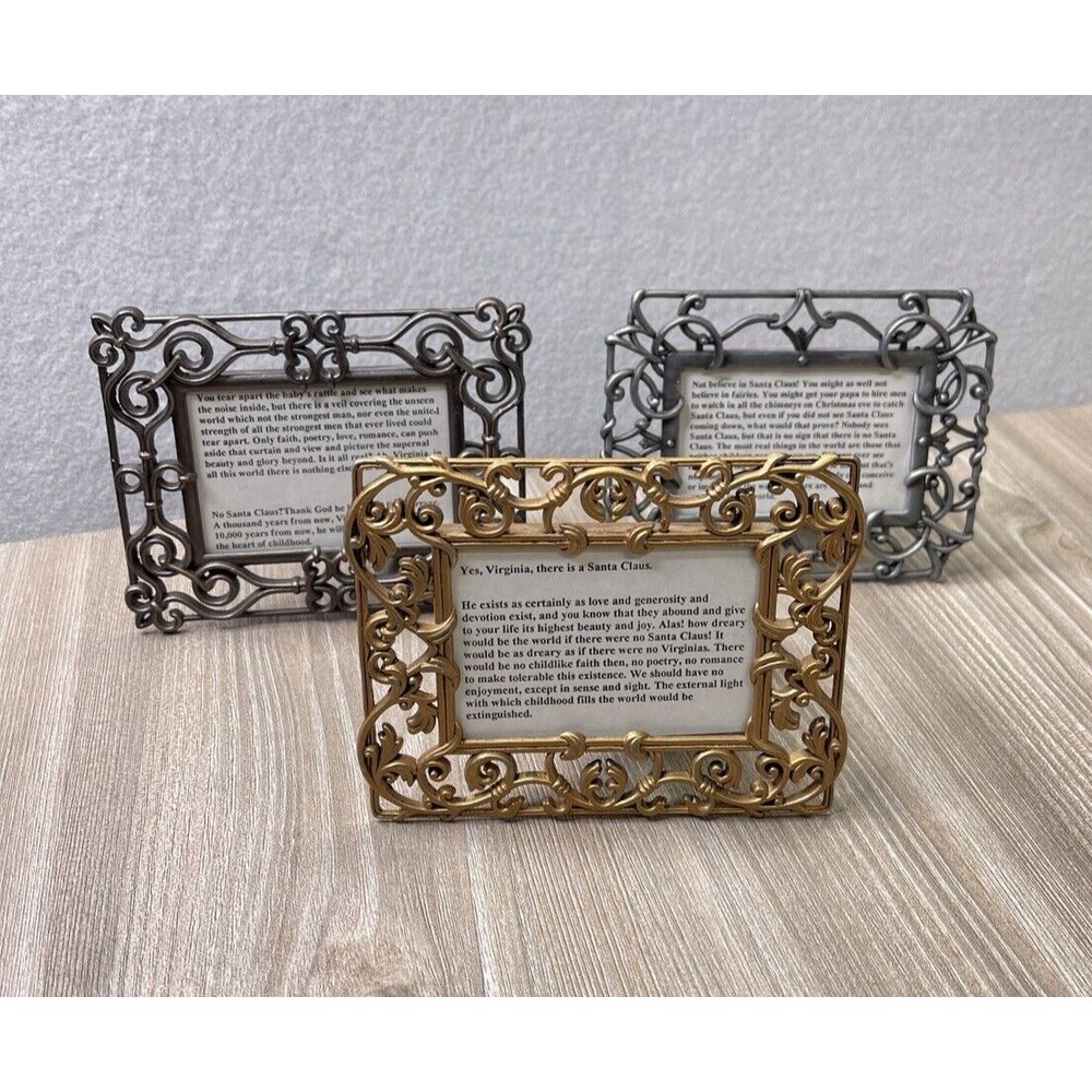 3x Jennifer Moore Frames The Victorian Metal Collection Pewter and Gold Tone